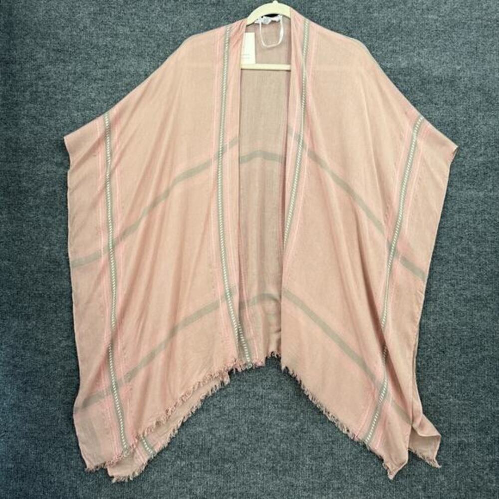 LC Lauren Conrad Ruana Kimono Blush Pink One Size Rayon Open Front Wrap Cover Up